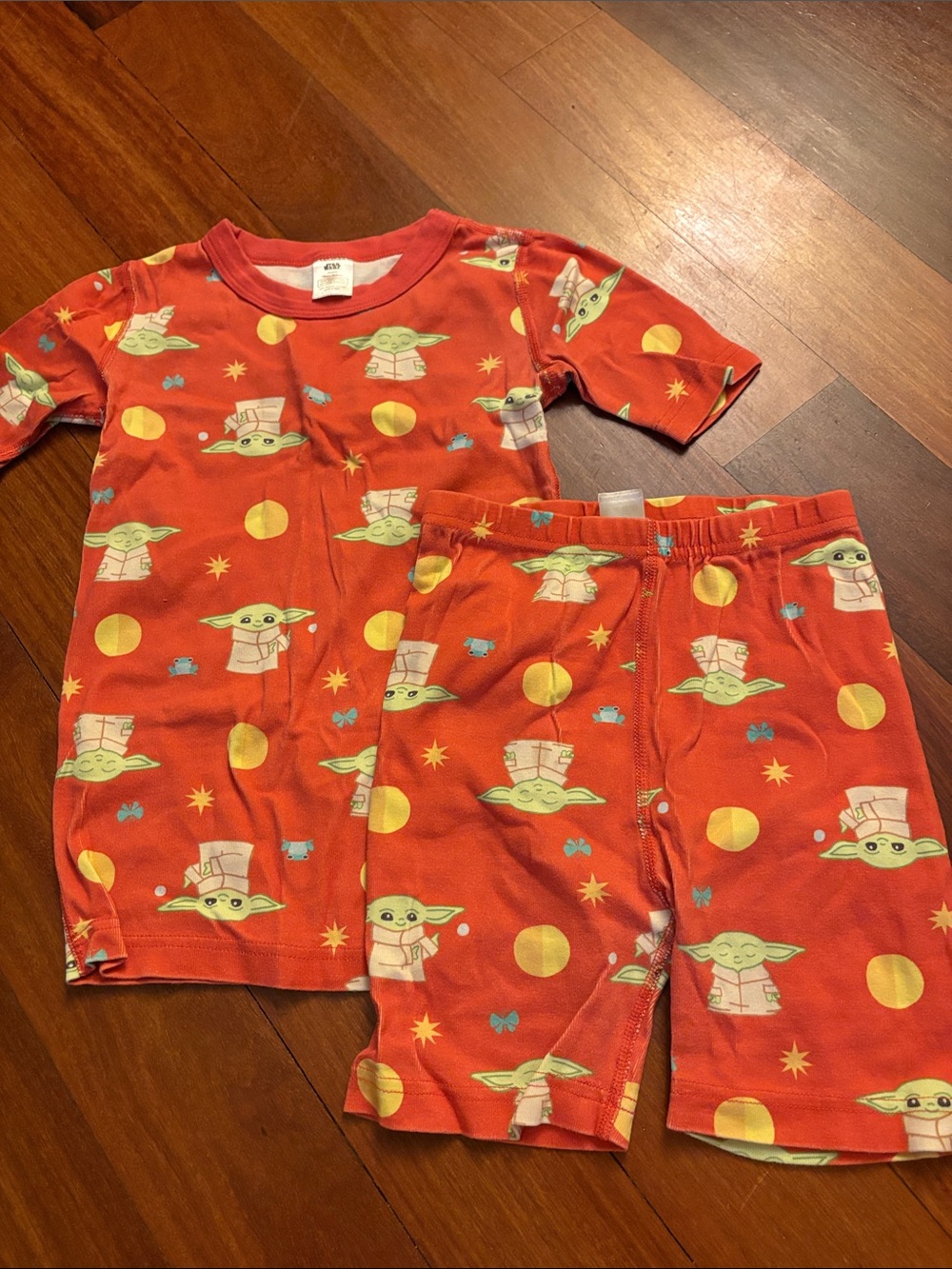 Hanna Andersson Red Baby Yoda Printed Kids Pajama Set